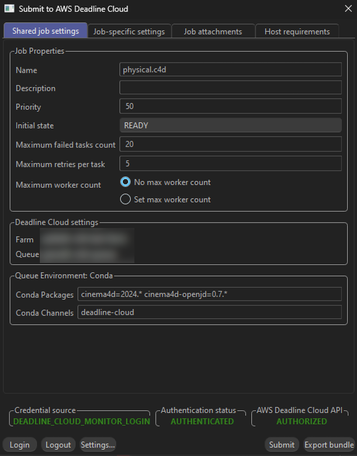 Shared Job Settings
