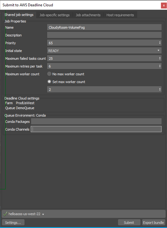 Deadline Cloud submitter main interface