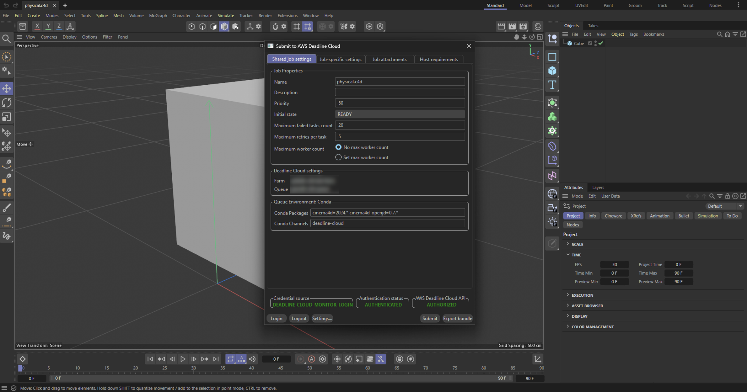 Cinema 4D Submitter Interface