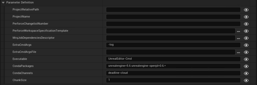 Perforce Job Parameter Definition