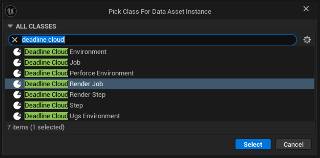 P4 Render Job Data Asset