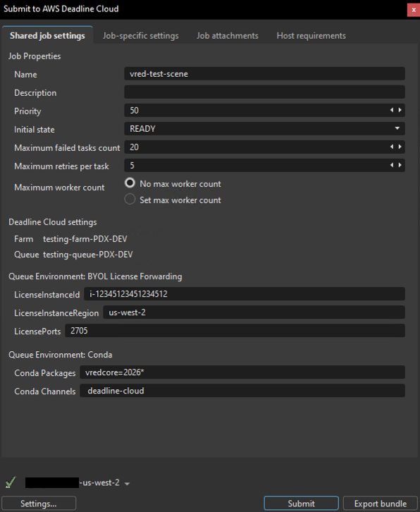 Deadline Cloud submitter main interface